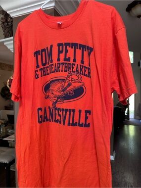 Los Angeles Apparel Orange Tee with Navy Graphic GATORS University of Florida